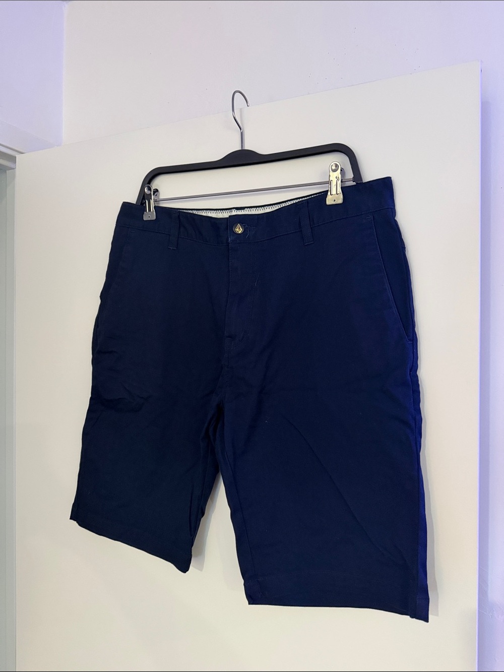Volcom Men's Navy Blue Flat Front Chino Shorts